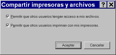 Compartir archivos e impresoras.