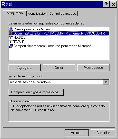 Propiedades de Red