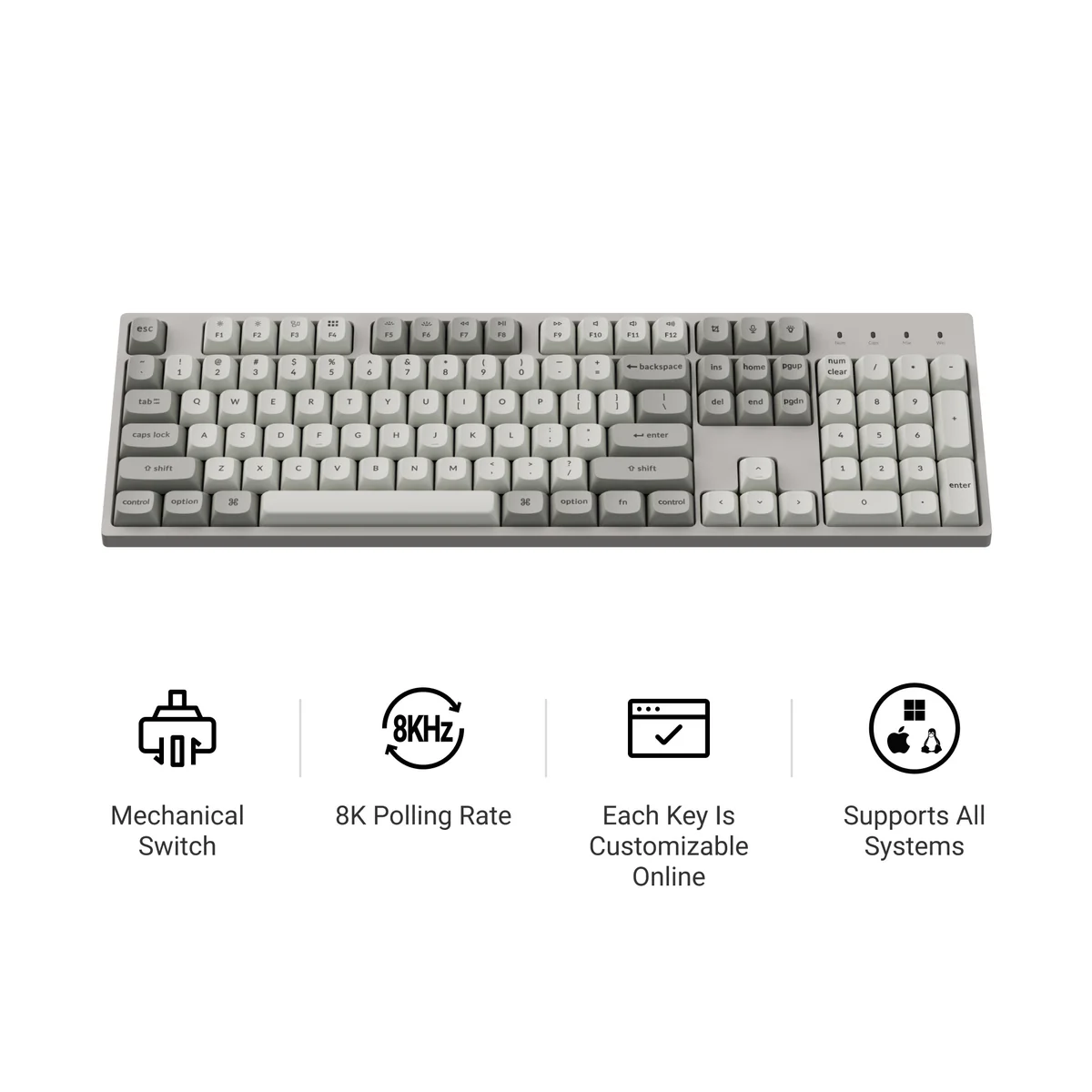 Keychron C2 Pro 8K QMK Wired Custom Mechanical Keyboard reference image