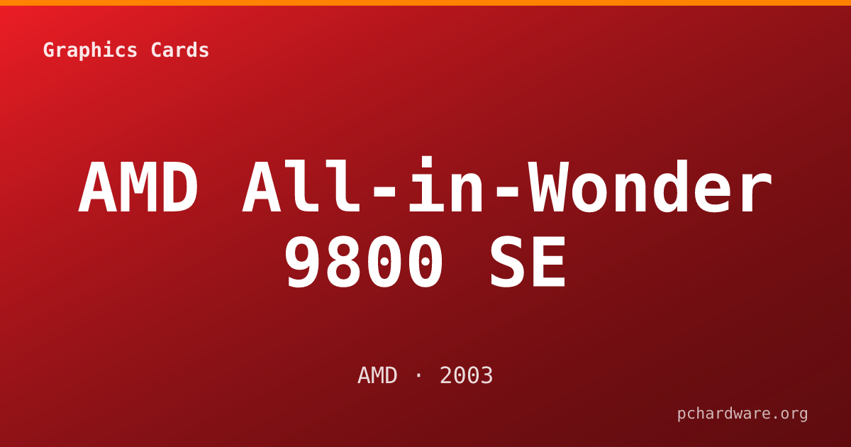 AMD All-in-Wonder 9800 SE card
