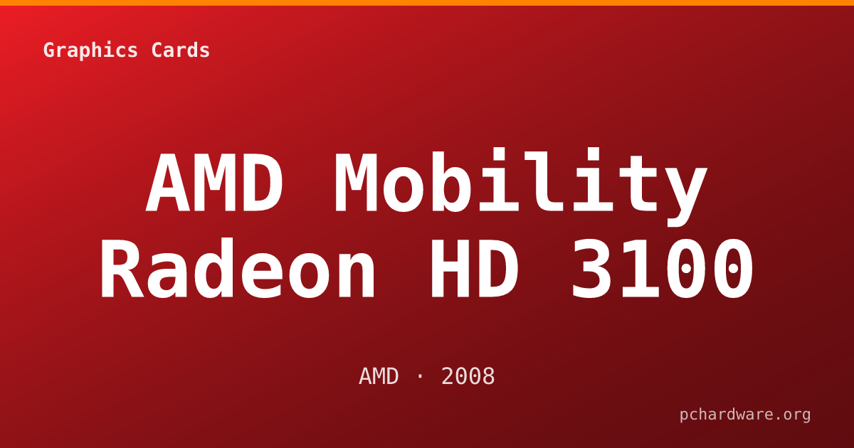 AMD Mobility Radeon HD 3100 card