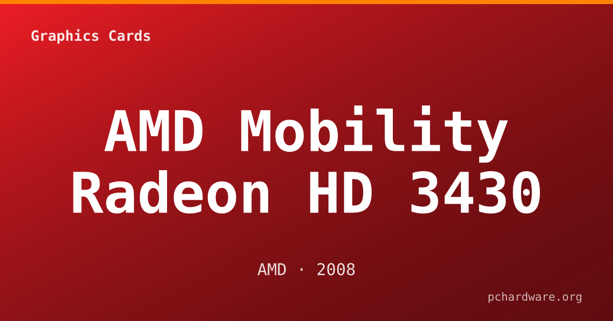 AMD Mobility Radeon HD 3430 card