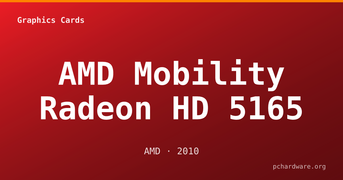 AMD Mobility Radeon HD 5165 card