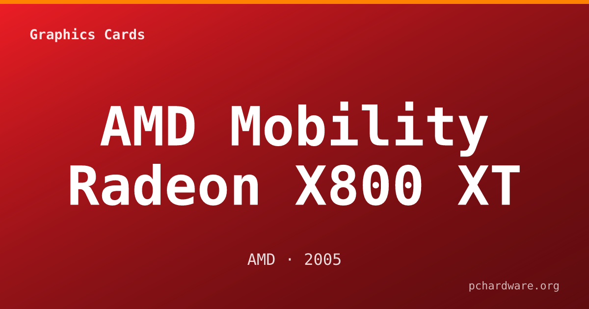 AMD Mobility Radeon X800 XT card