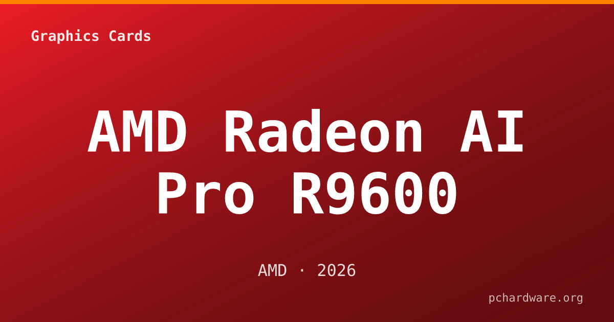 AMD Radeon AI Pro R9600 card