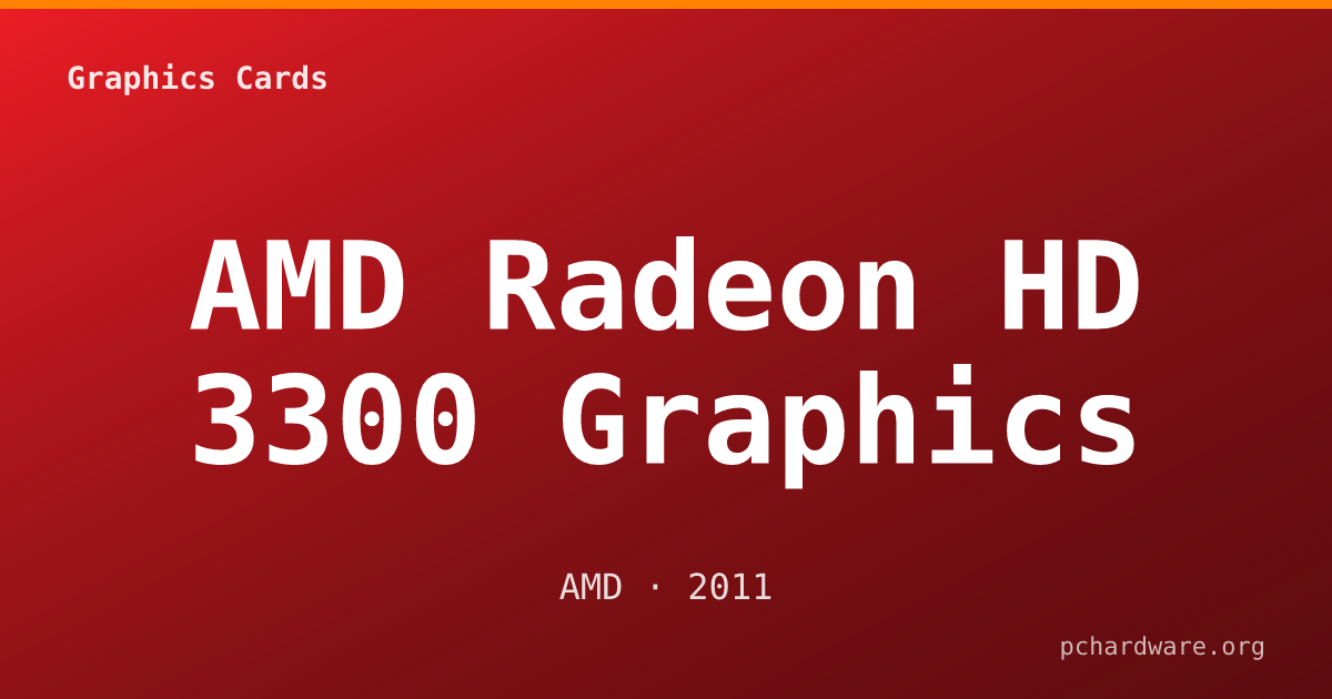 AMD Radeon HD 3300 Graphics card