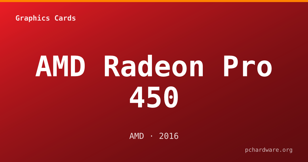 AMD Radeon Pro 450 card