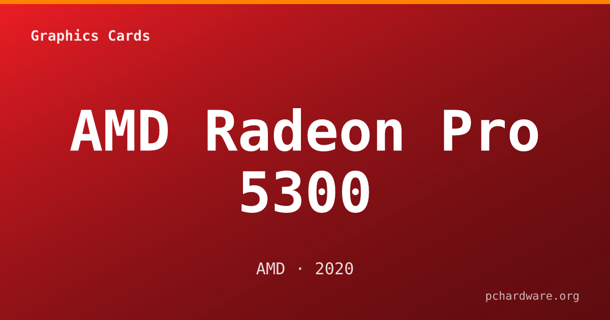 AMD Radeon Pro 5300 card