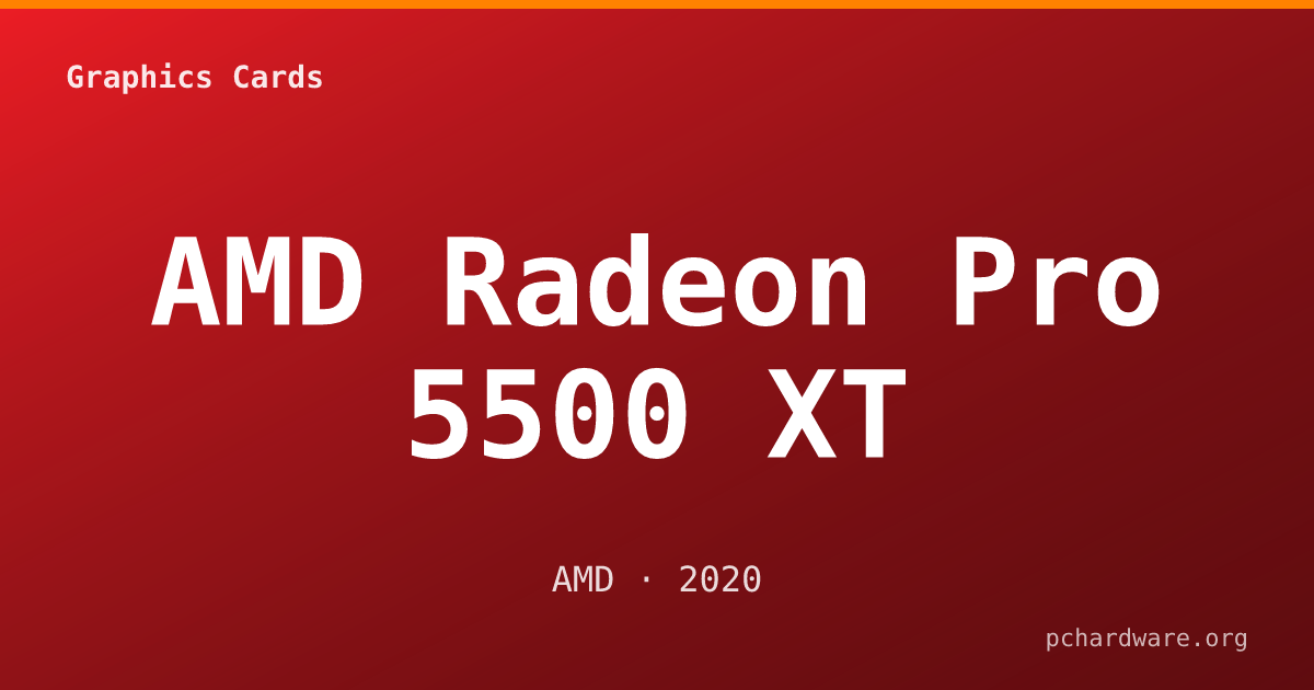 AMD Radeon Pro 5500 XT card