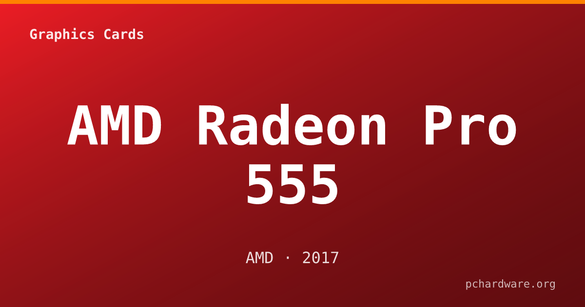 AMD Radeon Pro 555 card