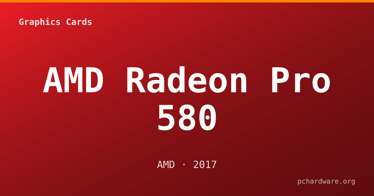 AMD Radeon Pro 580 card