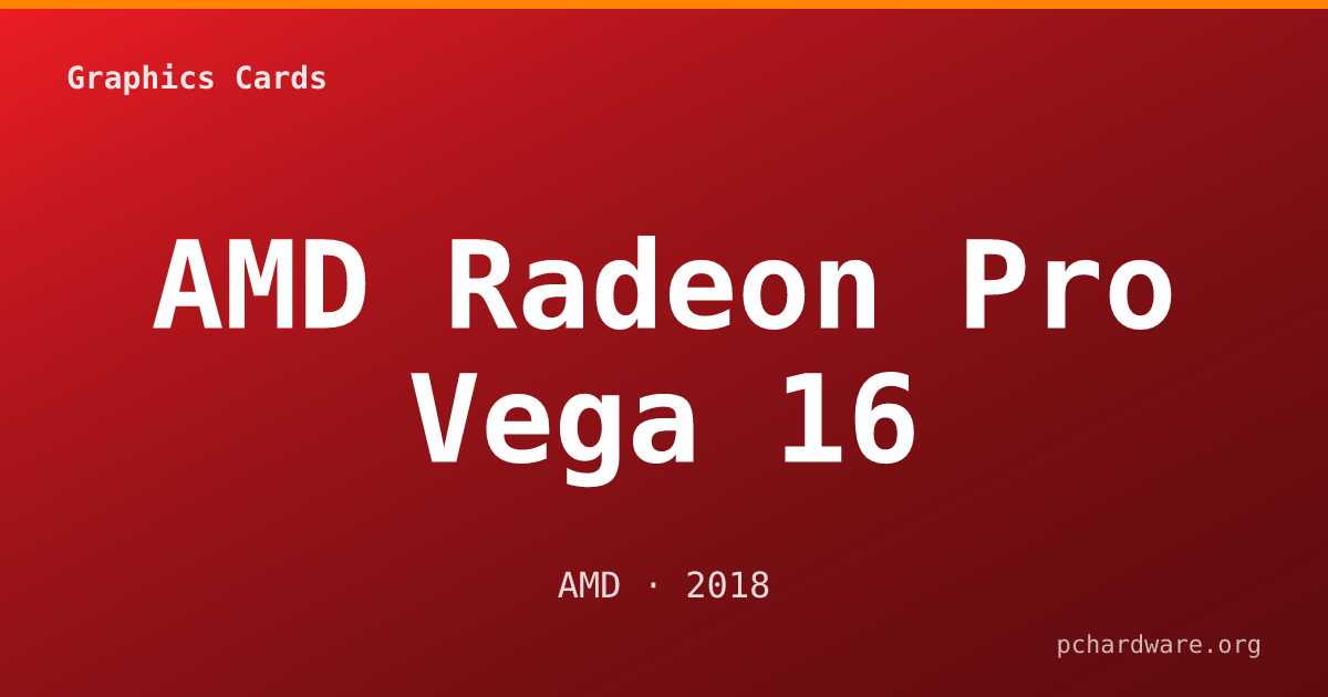 AMD Radeon Pro Vega 16 card