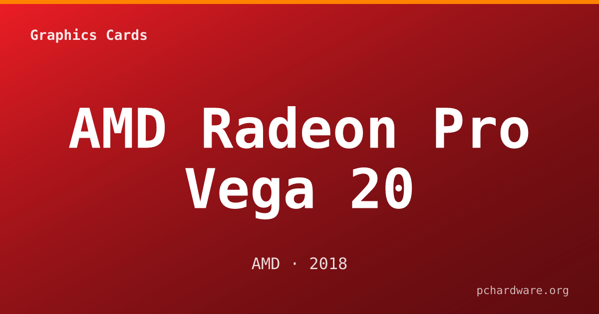 AMD Radeon Pro Vega 20 card