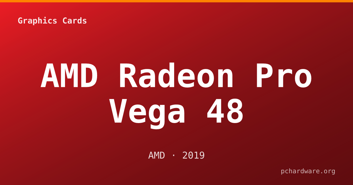 AMD Radeon Pro Vega 48 card