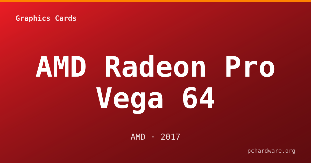 AMD Radeon Pro Vega 64 card