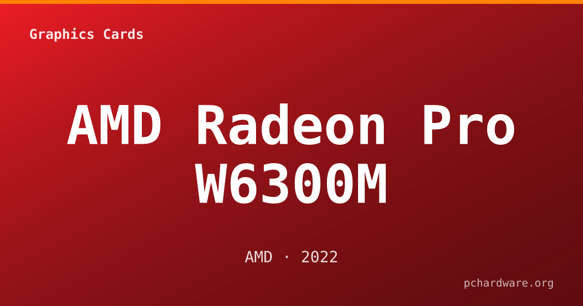 AMD Radeon Pro W6300M card