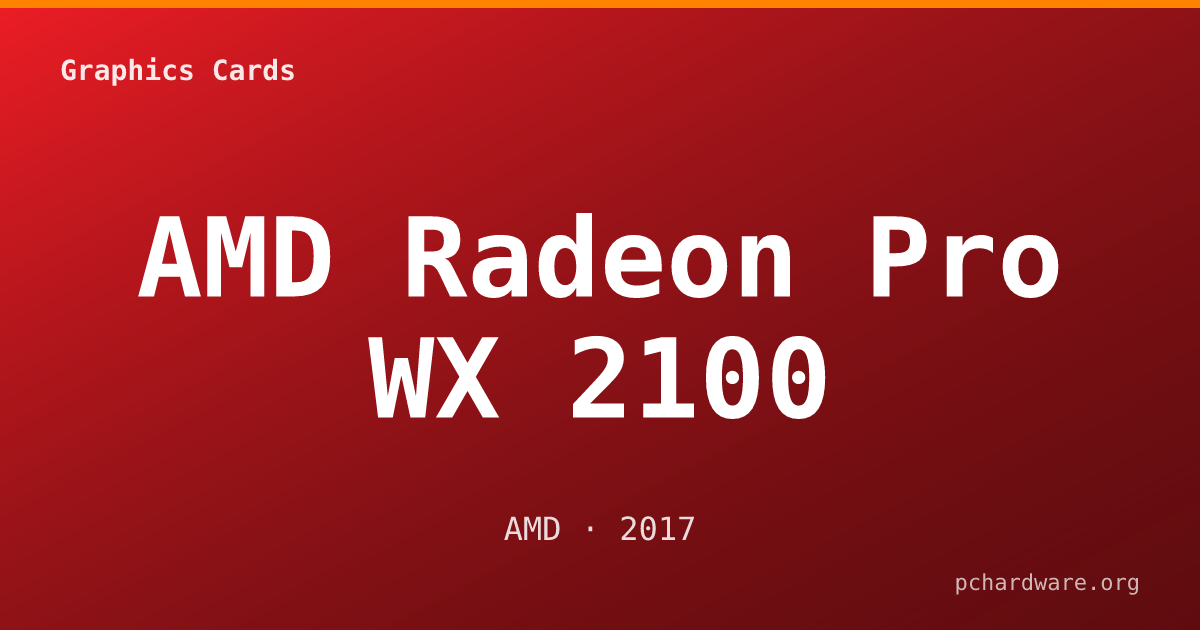 AMD Radeon Pro WX 2100 card
