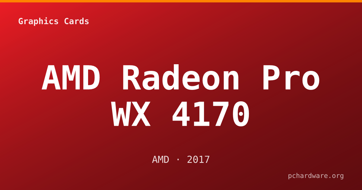AMD Radeon Pro WX 4170 card