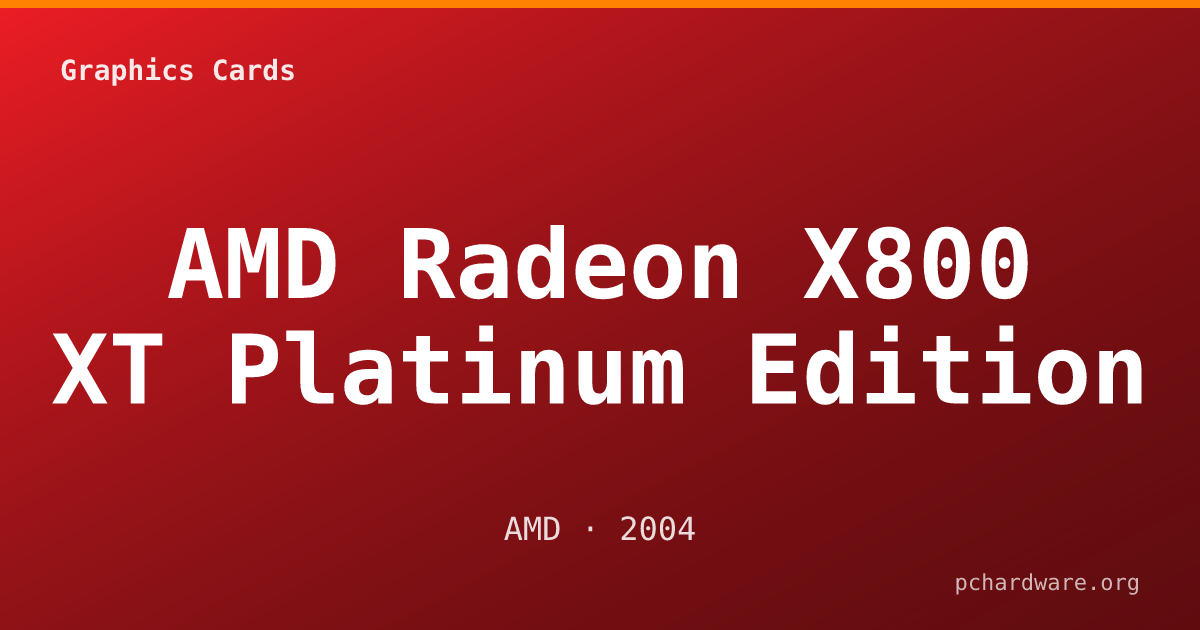 AMD Radeon X800 XT Platinum Edition card