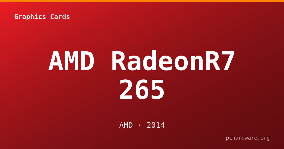 AMD RadeonR7 265 card
