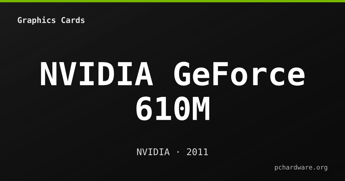 NVIDIA GeForce 610M card