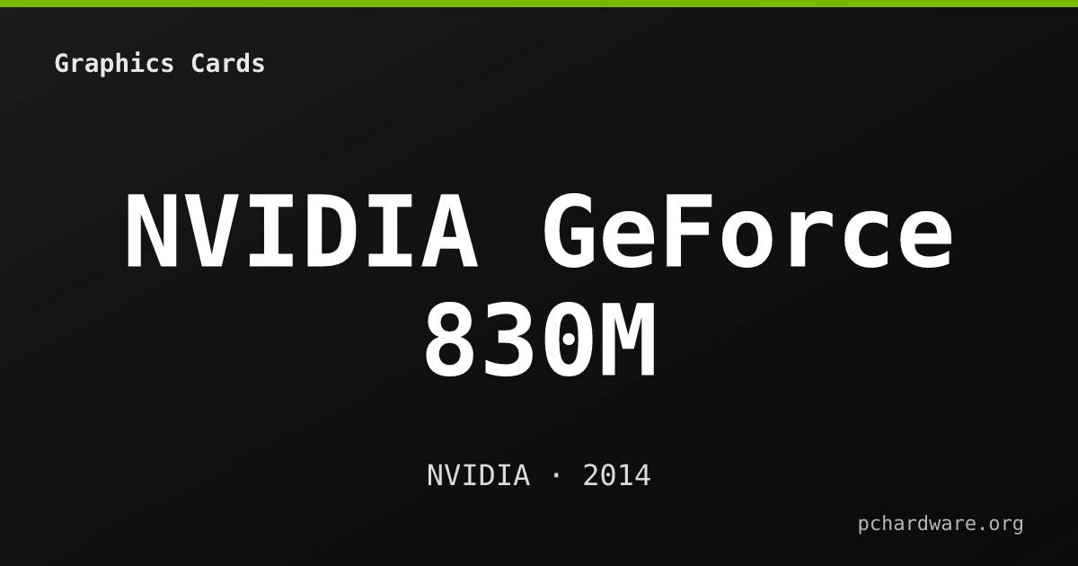 NVIDIA GeForce 830M card