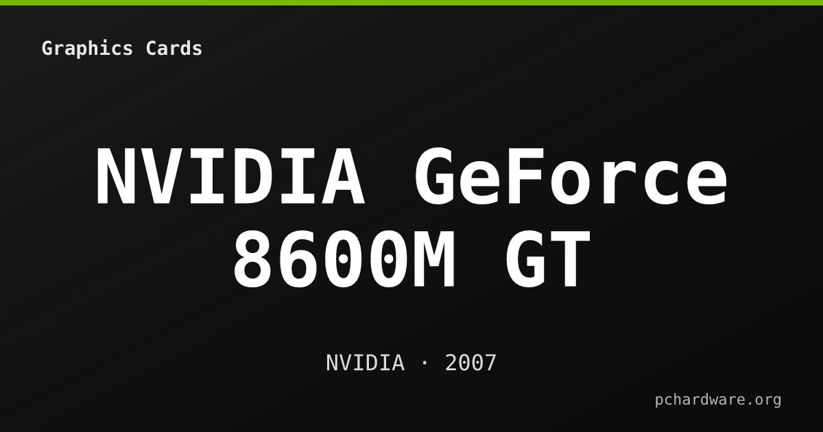 NVIDIA GeForce 8600M GT card