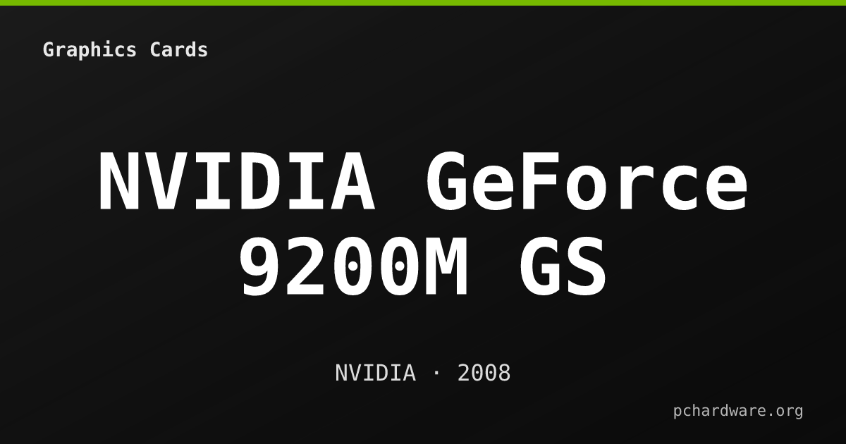 NVIDIA GeForce 9200M GS card