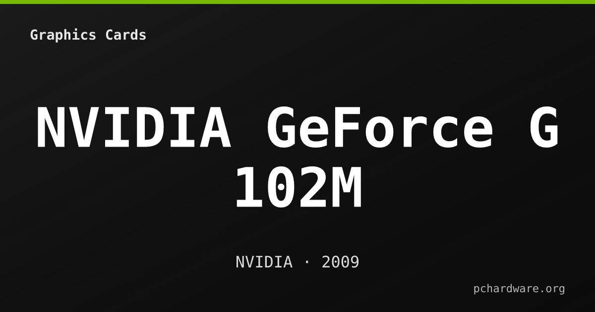 NVIDIA GeForce G 102M card
