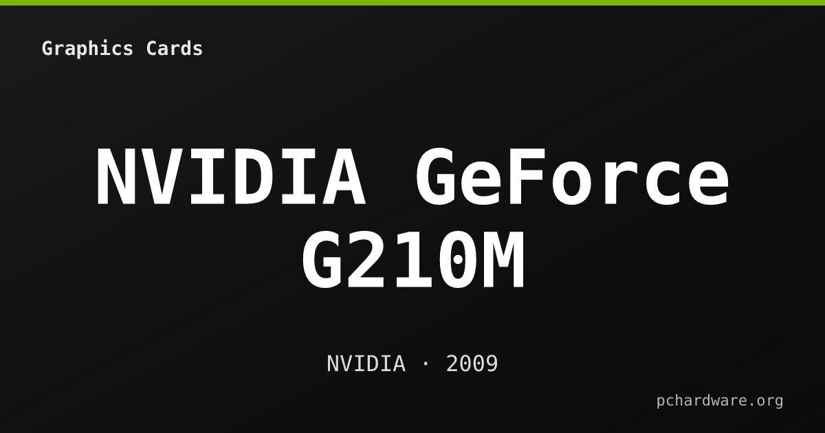 NVIDIA GeForce G210M card