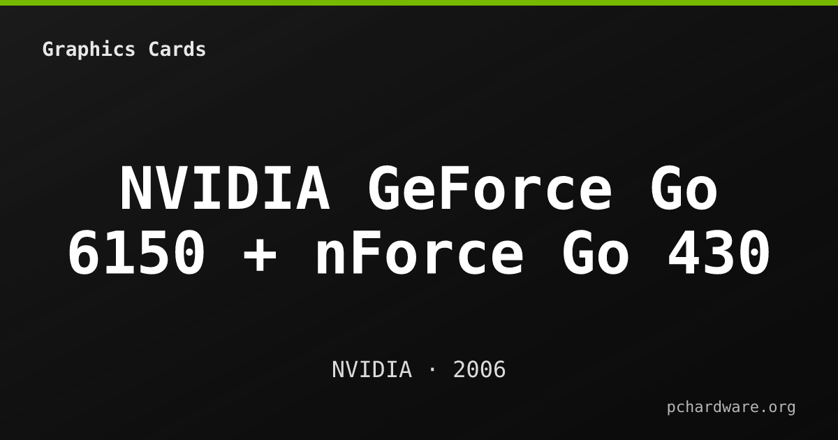 NVIDIA GeForce Go 6150 + nForce Go 430 card