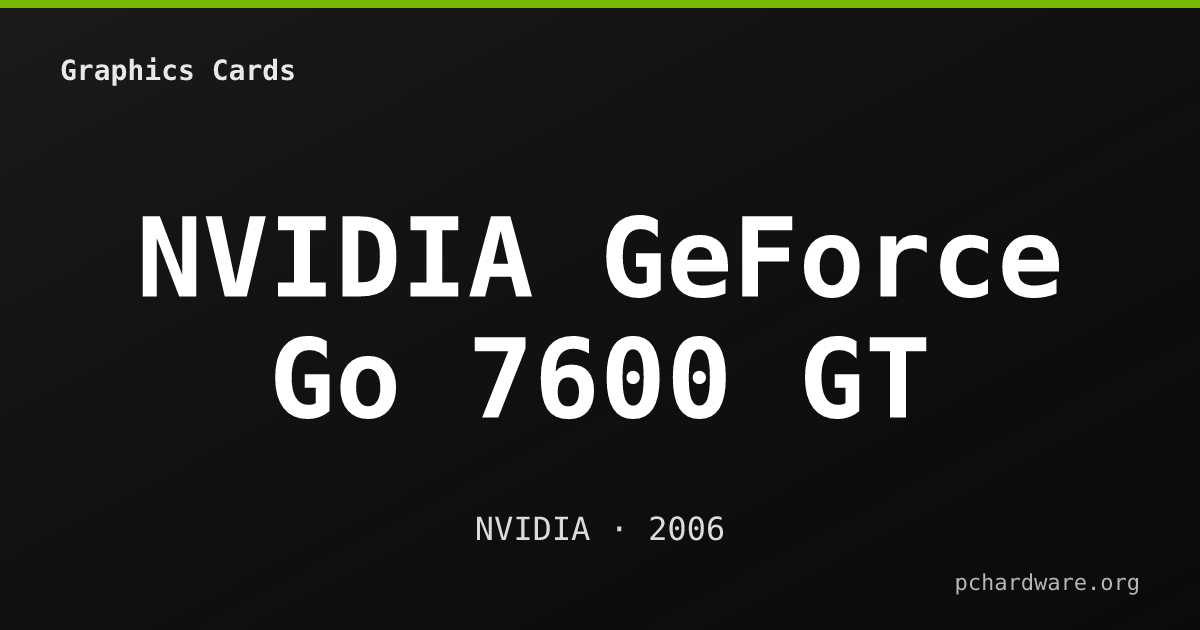 NVIDIA GeForce Go 7600 GT card