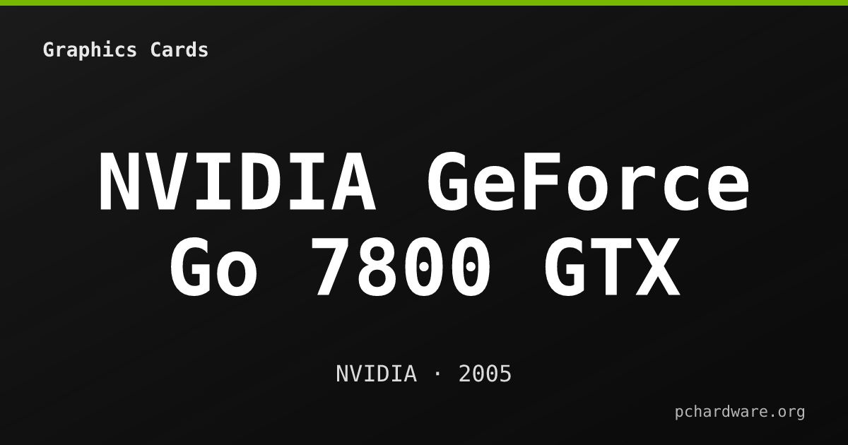 NVIDIA GeForce Go 7800 GTX card