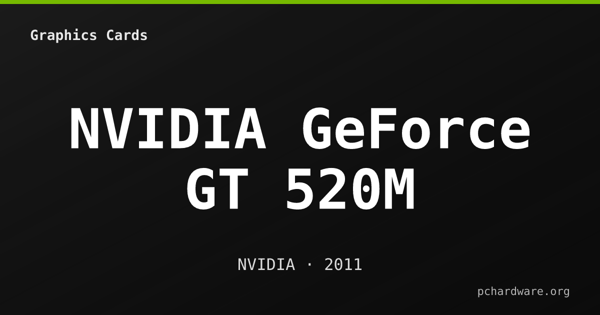 NVIDIA GeForce GT 520M card