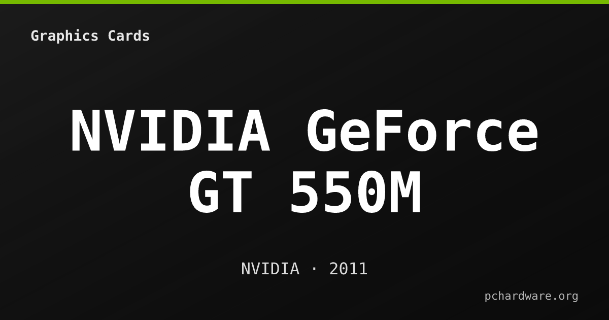 NVIDIA GeForce GT 550M card