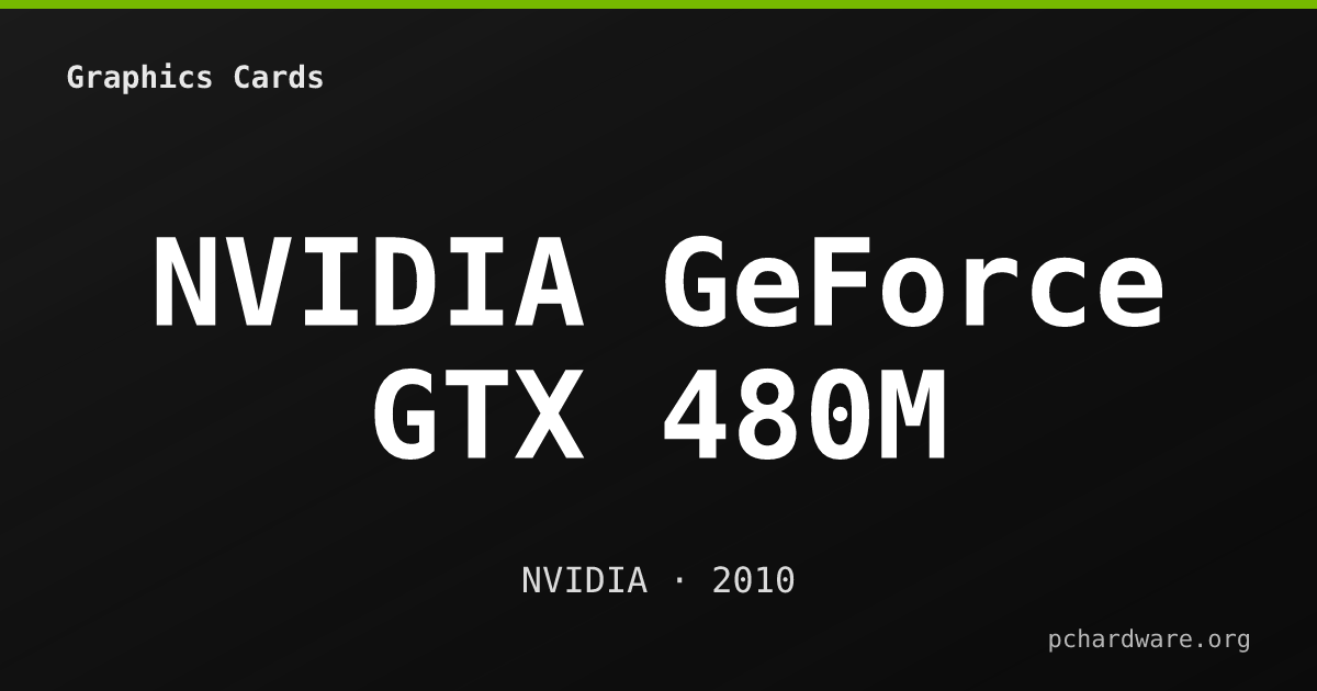NVIDIA GeForce GTX 480M card