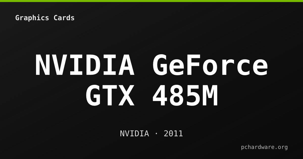 NVIDIA GeForce GTX 485M card