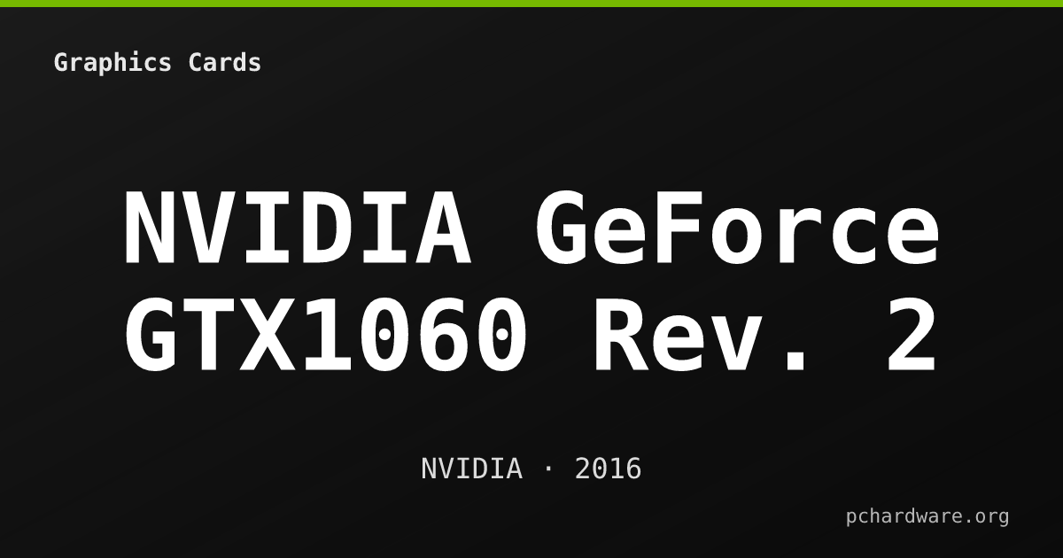 NVIDIA GeForce GTX1060 Rev. 2 card