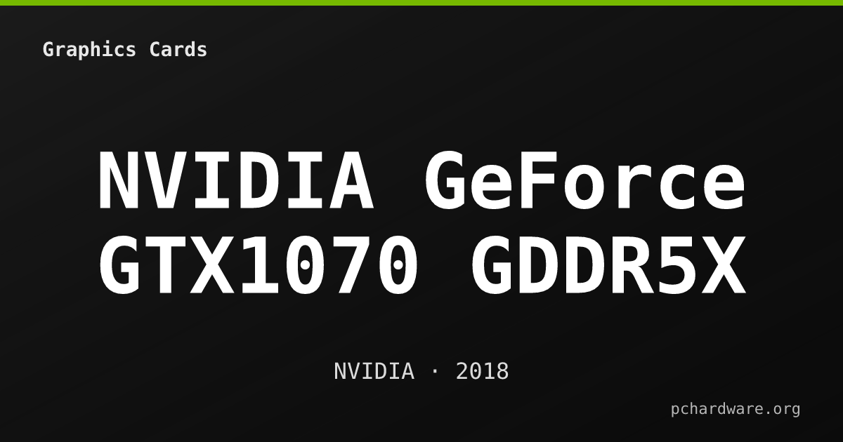 NVIDIA GeForce GTX1070 GDDR5X card