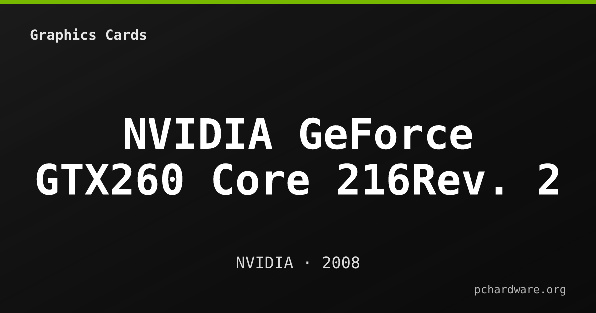 NVIDIA GeForce GTX260 Core 216Rev. 2 card