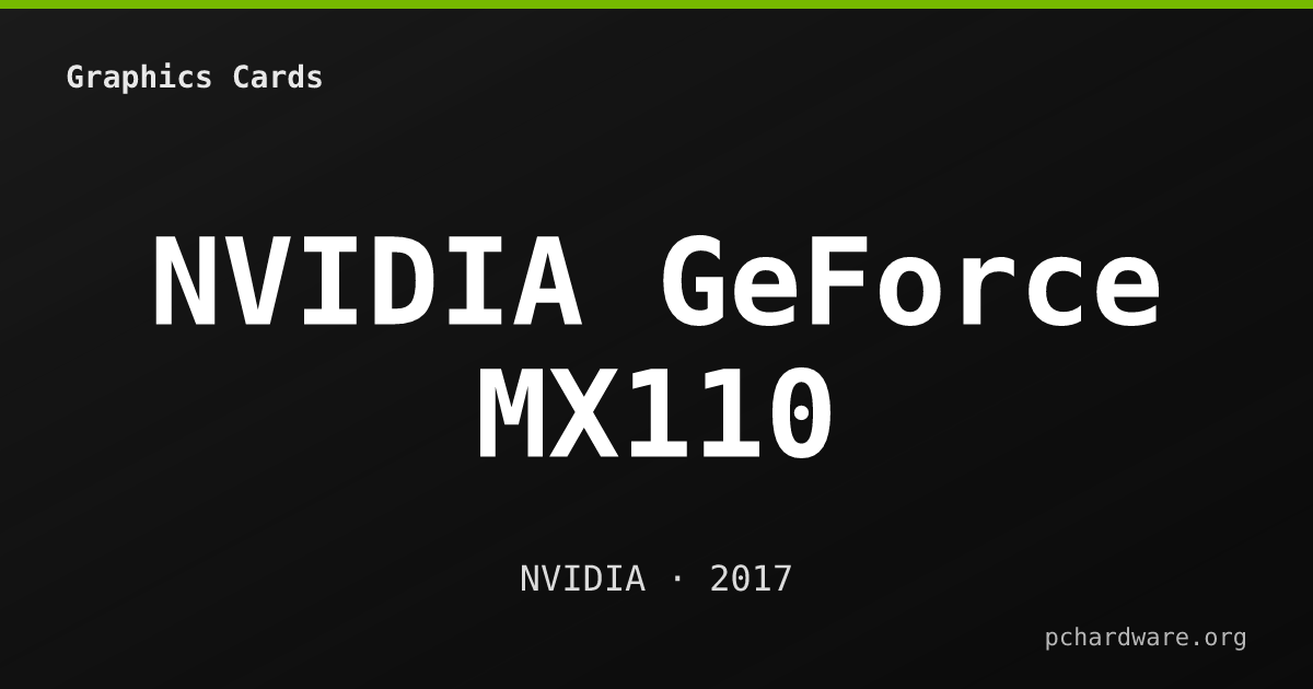 NVIDIA GeForce MX110 card