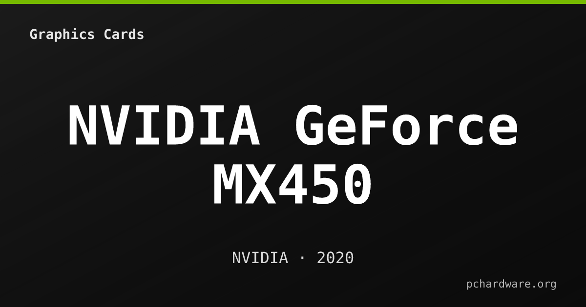 NVIDIA GeForce MX450 card