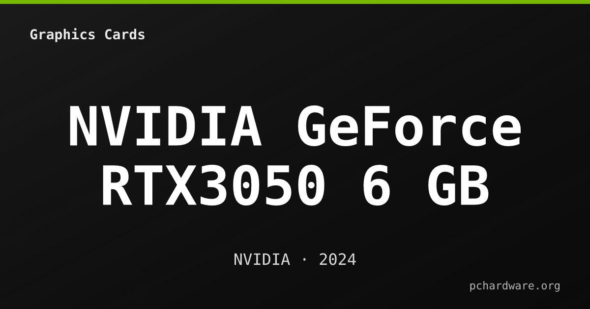 NVIDIA GeForce RTX3050 6 GB card
