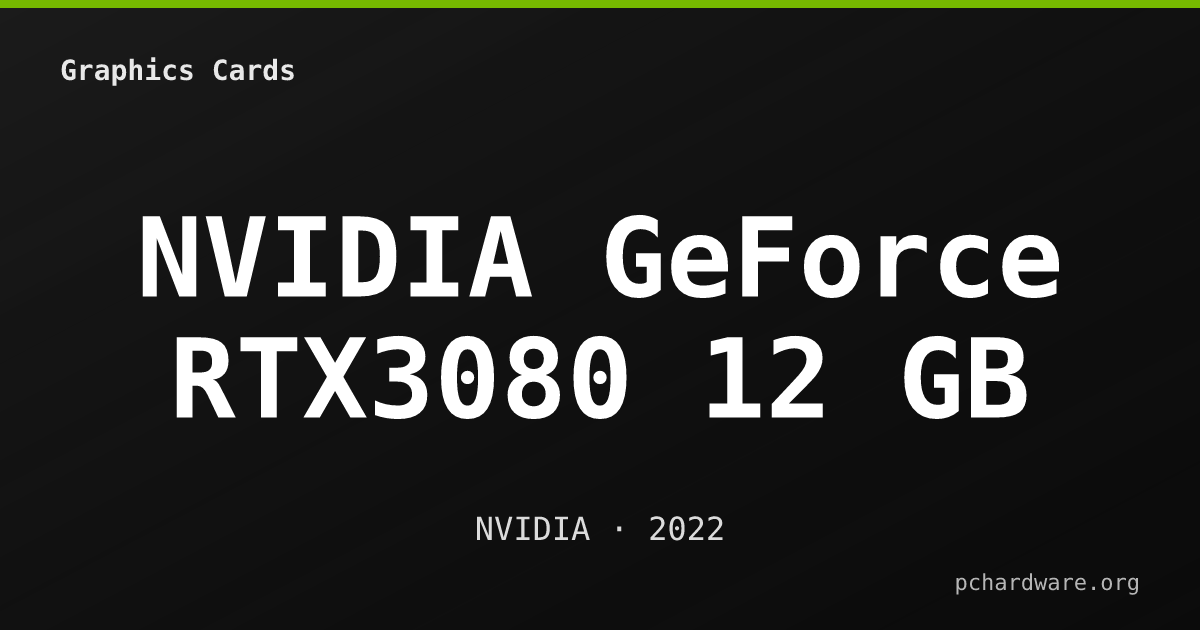 NVIDIA GeForce RTX3080 12 GB card