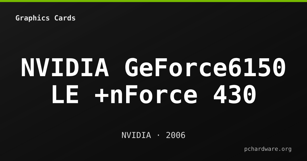 NVIDIA GeForce6150 LE +nForce 430 card