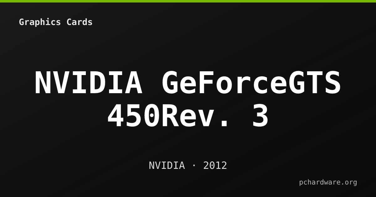 NVIDIA GeForceGTS 450Rev. 3 card