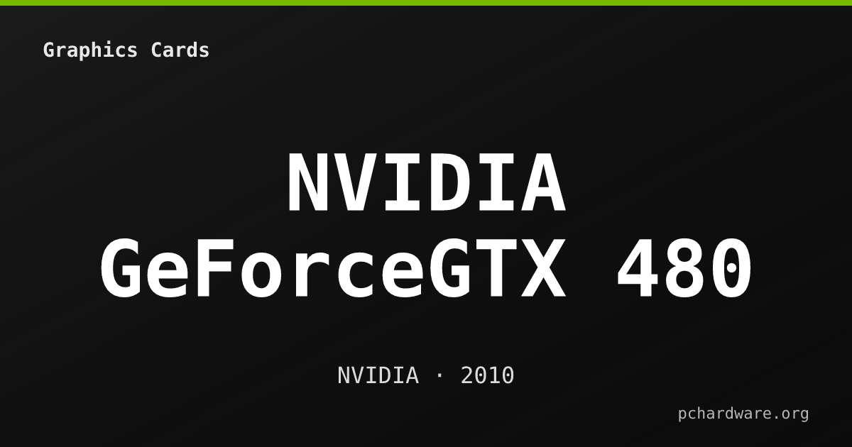 NVIDIA GeForceGTX 480 card