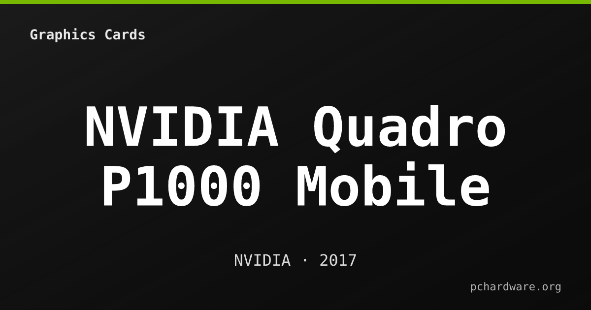 NVIDIA Quadro P1000 Mobile card