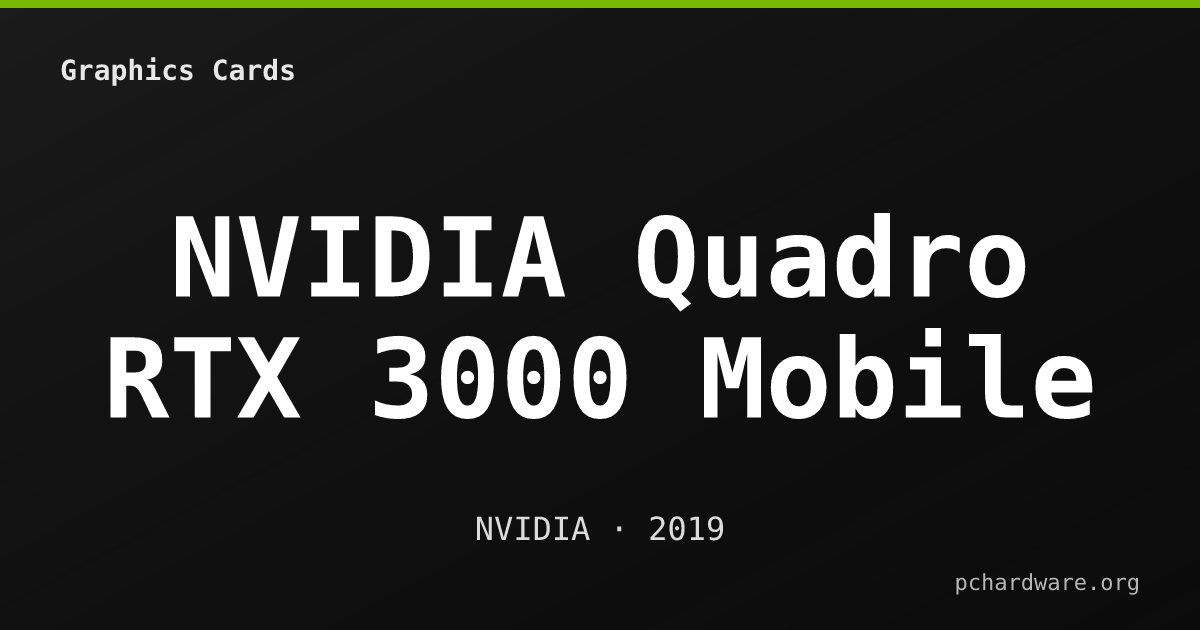 NVIDIA Quadro RTX 3000 Mobile card
