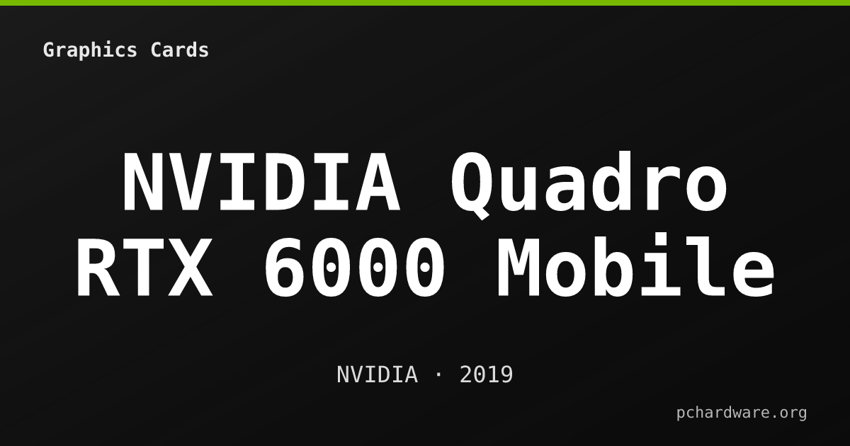 NVIDIA Quadro RTX 6000 Mobile card